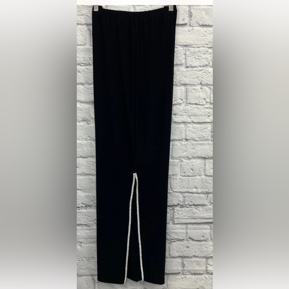 ROZ & ALI DRESSY EMBELLISHED BLACK PANTS SIZE L - Picture 3 of 5